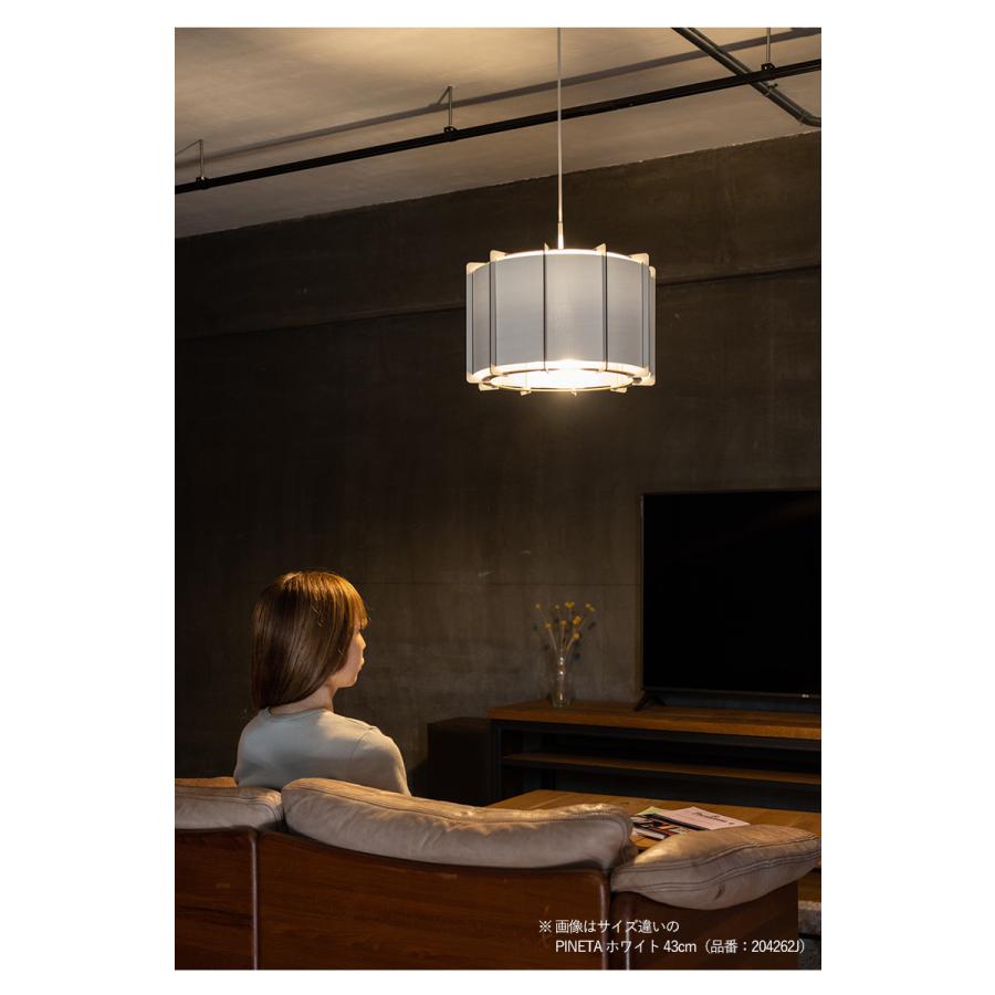 LED ペンダントライト 照明 ファブリックシェード 33cm ホワイト 北欧 おしゃれ シンプル モダン リビング ダイニング ●電球付き クリア 電球色の画像