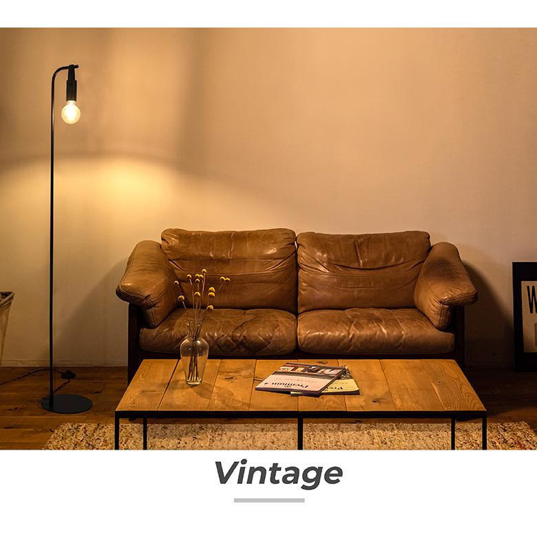 フロアライト LED 間接照明 スタンドライト 裸電球 おしゃれ 黒