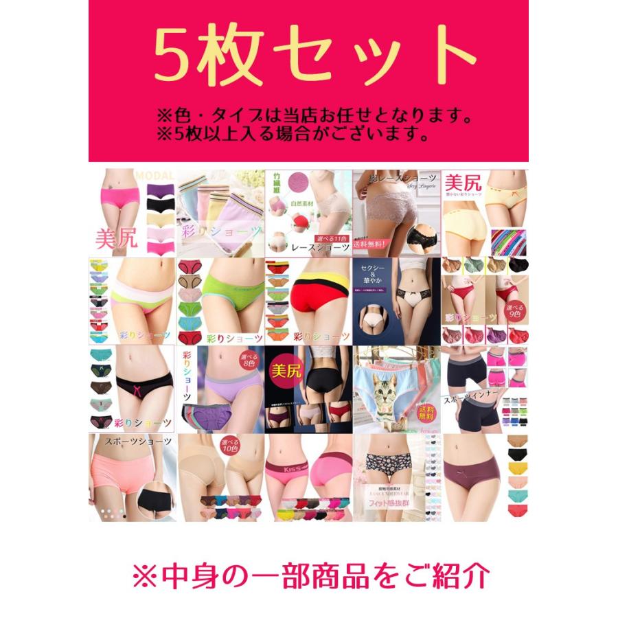 訳あり 福袋 返品交換不可 5枚セット ショーツ レディース 彩ショーツ ポイント消化 響かない かわいい おしゃれ 伸縮性抜群 得トク2WEEKS セール｜egoal｜03