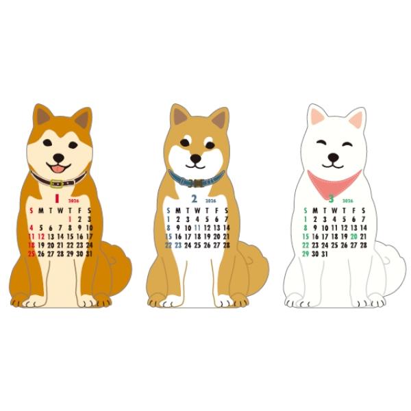 アニマルダイカットカレンダー（ジャパニーズドッグ）2026 |  | 01