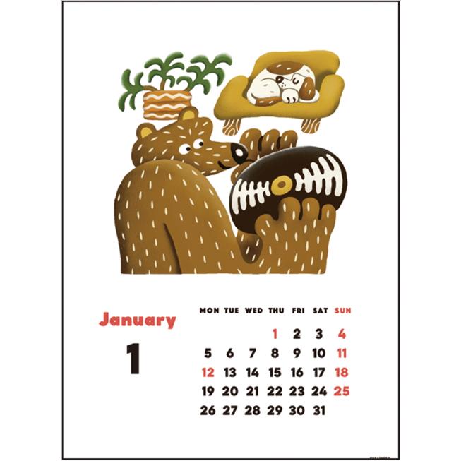 オカタオカ 2026年　壁掛けカレンダー　 |  | 01