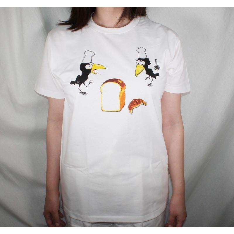 Tシャツ Mサイズ からすのパンやさん・きんぎょがにげた 夏フェア】絵本と同じしかけがポケットに…!? ＜五味太郎