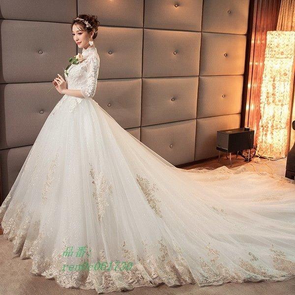 ウェディングドレス ウェディングドレス白 パーティードレス 立襟レース花 花嫁ロングドレス 結婚式 二次会 お呼ばれ トレーンライン 挙式 エレガント 適当な価格