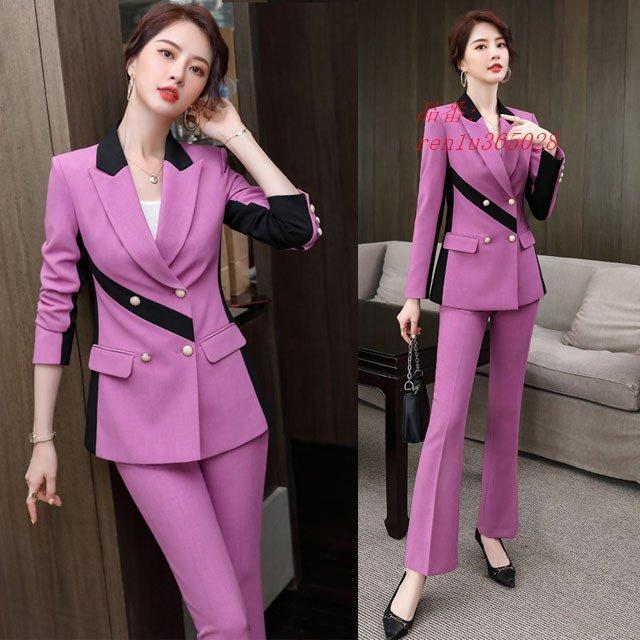 オシャレ スーツ レディース 30代 40代 セレモニースーツ ピンク パンツスーツ パープル 大きいサイズ 秋 イエロー おしゃれ 2点セット 春 夏 スーツ 入園入学祝い