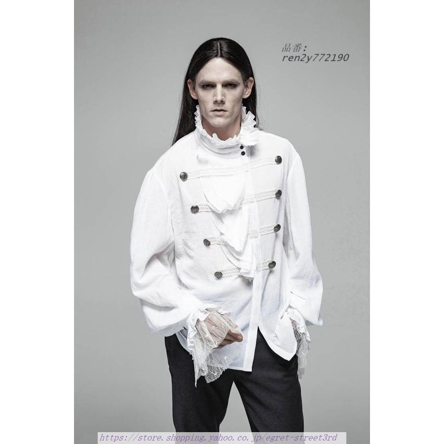 西洋 ゴシック風 トップス舞台ステージ衣装 ヨーロッパ中世 ルネッサンス 男性用 GOTHIC パンク＆ゴシック 英倫シャツ 紳士風 中世 シャツ ゴシック風 トップス舞台ステージ衣装 ヨーロッパ中世 ルネッサンス 男性用 GOTHIC パンク＆ゴシック 英倫シャツ 紳士風 中世 シャツ 西洋 商品情報 ブラック XL 2XL