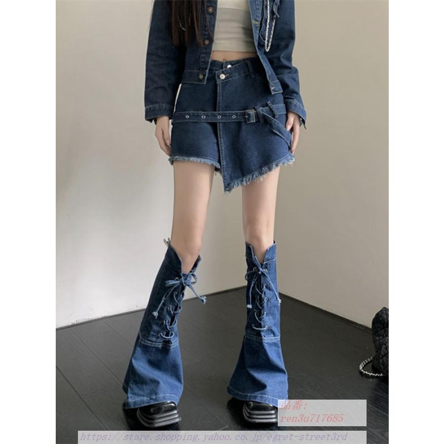 デニム スカート ミニ レッグカバー 韓国 ストリート レディース デニム スカート ミニ レッグカバー 韓国 ストリート レディース