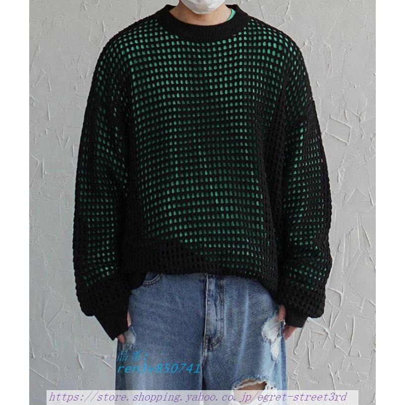 トレーナー 長袖 メンズ ロングTシャツ 網 穴 おしゃれ トレーナー 長袖 メンズ ロングTシャツ 網 穴 おしゃれ