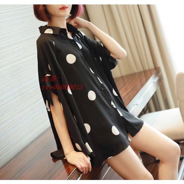 激安正規品 大きいサイズ レディース ドット 新着 シャツ 2トンカラー秋 7部袖 山ガール Vネック 五分 七分袖 サイズ M Www Sustentec Com Br