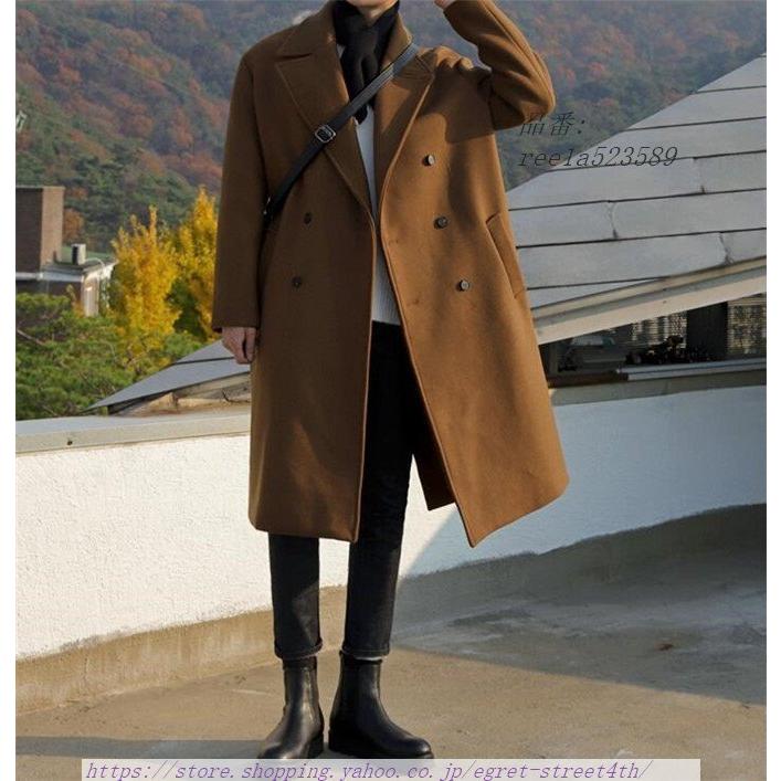 人気商品ランキング メンズ ビジネスコート チェスターコート 秋冬 ピーコート 紳士服 ラシャ Pコート ロングコート ウール混 チェスターコート サイズ M Panero Shop