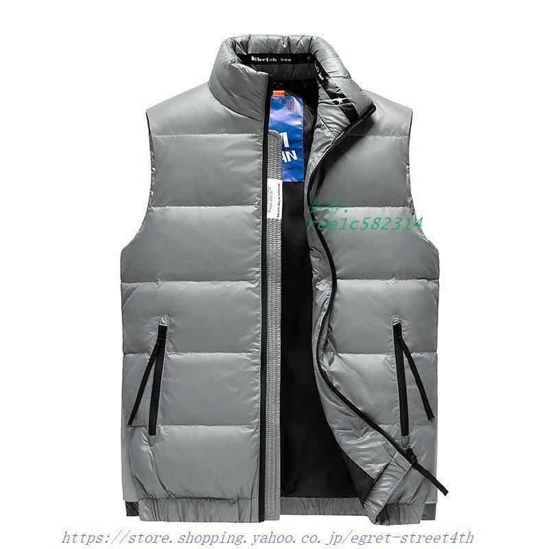 品質検査済 ベスト ダウンベスト ダウンジャケット メンズ シンプル キルティング ダウン 暖かい 秋冬 アウトドア 防寒 バックプリント 無地 軽量 ブルゾン ダウンベスト サイズ L Oroagri Eu