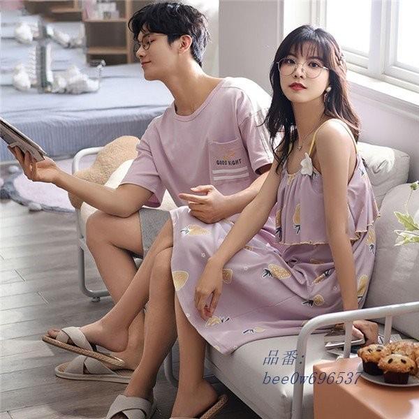 定番人気 総柄 イチゴ柄 かわいい カップル 結婚祝い ペア パジャマ ワンピース ルームウェア 部屋着 ギフト キャミソール 寝間着 韓国風 夏 部屋着 パジャマ サイズ 女性xl Www We Job Com