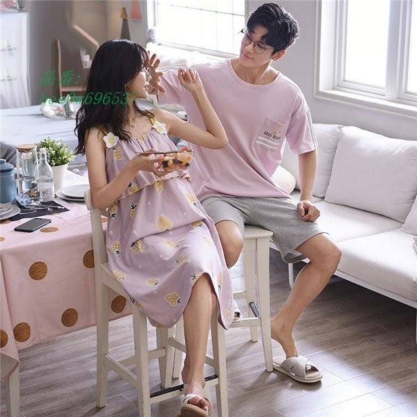 定番人気 総柄 イチゴ柄 かわいい カップル 結婚祝い ペア パジャマ ワンピース ルームウェア 部屋着 ギフト キャミソール 寝間着 韓国風 夏 部屋着 パジャマ サイズ 女性xl Www We Job Com