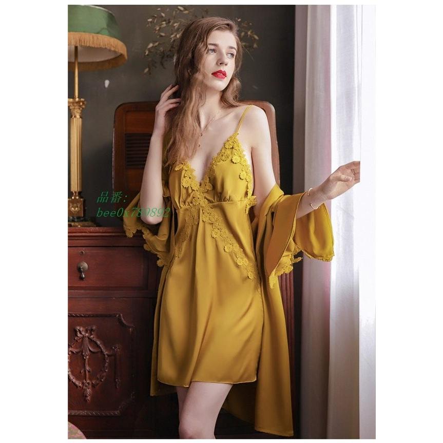 あすつく 春夏 ワンピース 可愛い サスペンダースカート 寝巻き 春夏新作 パジャマ レディース 春夏 パジャマ ルームウェア 長袖 ナイトガウン パジャマ カラー イエロー Michiganestateplanning Com