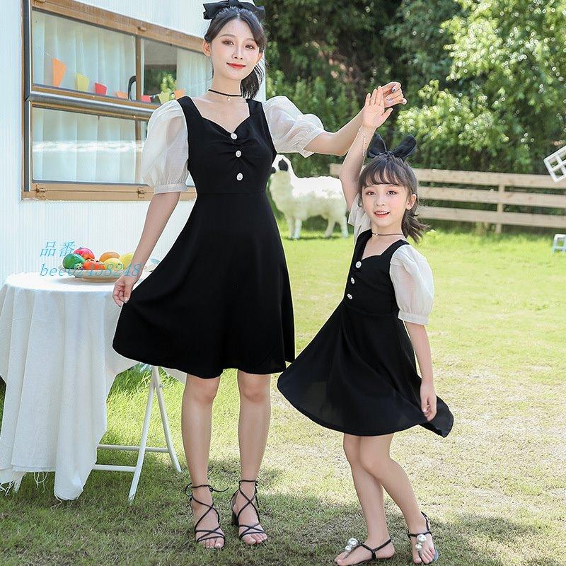親子ペアルック ワンピース レディース 韓国ファッション ママ 女の子 キッズ ママとお揃い 親子服 子供服 母と娘お揃い プレゼント 夏 娘とペアルック 海外ブランド