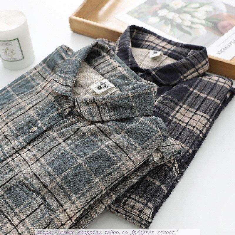 シャツ チェック柄シャツ レディース 長袖 秋 チャック柄 ｔシャツ 折襟 カジュアル風 ガーゼ 緑 カットソー 前開け トップス 黒 ブラウス チュニック Bee1a Egret Street 通販 Yahoo ショッピング