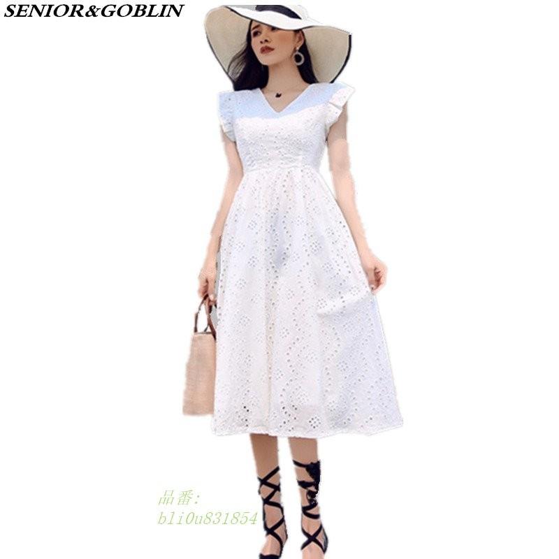 最新 ハイエンドカスタム中空アウト レース ドレス セクシー な V ネック 刺繍 ホワイト パーティ ー ドレス 女性 滑走路夏ドレス グループ上 レディー Www Fakfakkab Go Id