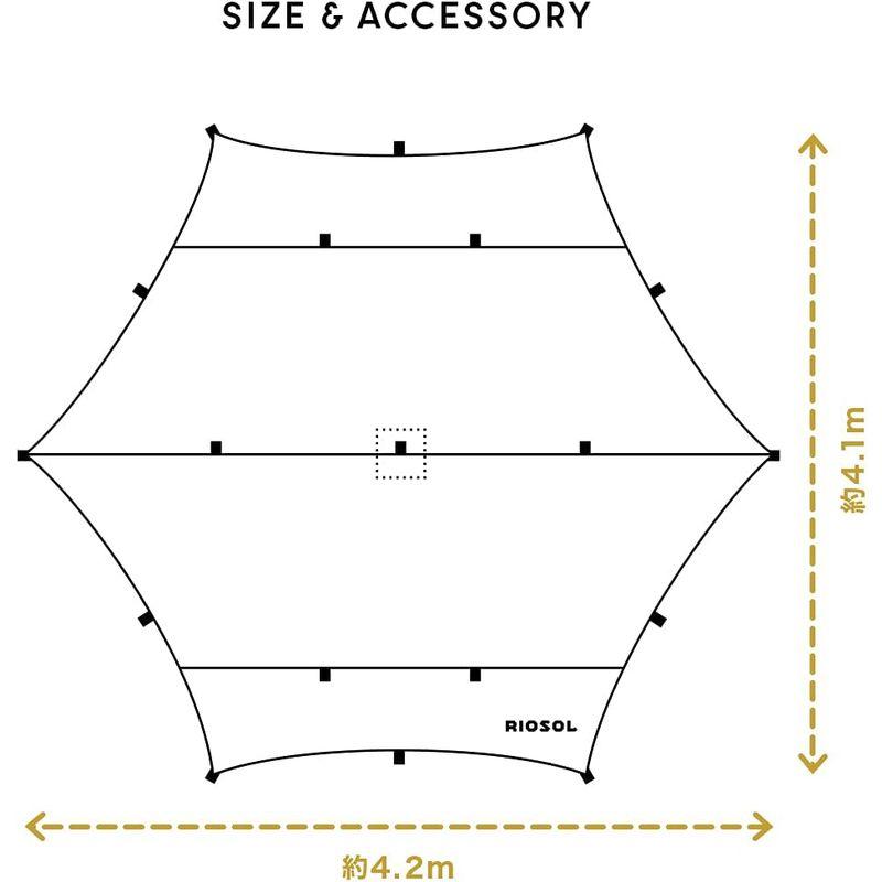 RIOSOL リオソル フレキシブル・ポリコットン・ヘキサタープ タン キャンプ アウトドア オープンタープ おしゃれ レジャー バーベキュ リオソル フレキシブル ポリコットン ヘキサタープ タン キャンプ アウトドア オープンタープ おしゃれ レジャー バーベキュ ロープ