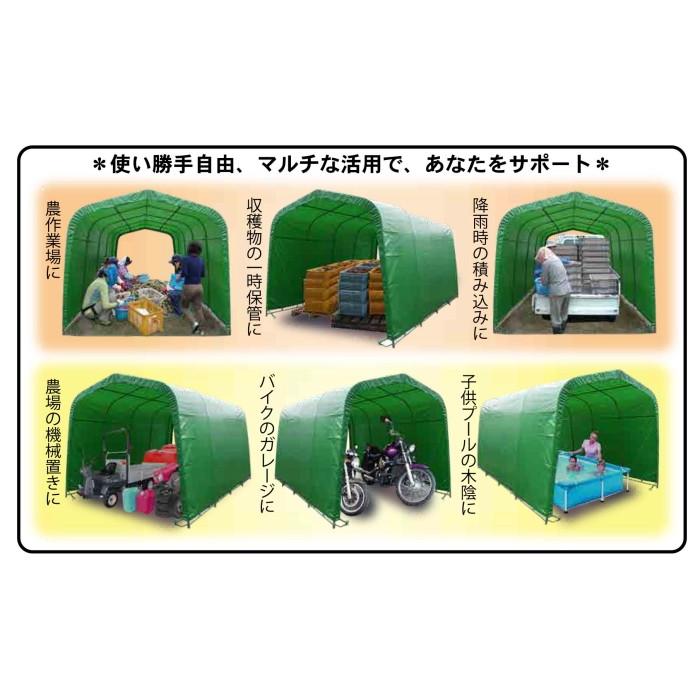 法人様宛配送は送料無料 軽自動車用パイプ車庫 マルチトンネルガレージ 2740u Mg 幅2 4m 奥行4m 高さ2 3m 5 2740u Mg 機械工具と作業用品のハンシン 通販 Yahoo ショッピング