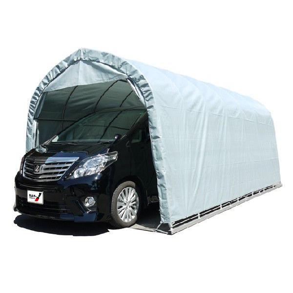 [法人様宛配送は送料無料]パイプ車庫　大型BOX車用　3256B-GR（角パイプベース車庫） [4]