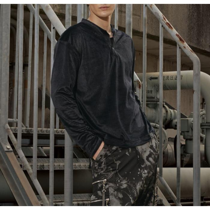 FLY WARMフライウォーム リバーシブルロングスリーブシャツ ブラック