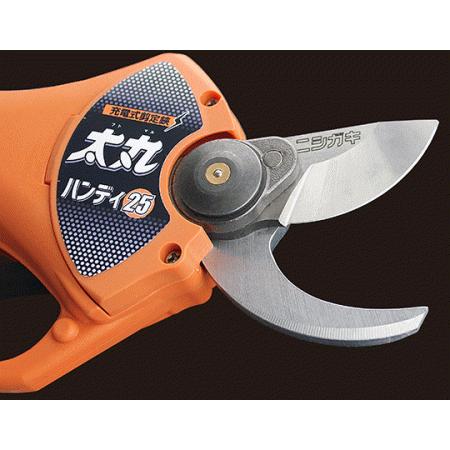 送料込□ニシガキ 充電式剪定鋏 太丸ハンディ25 (バッテリー・充電器