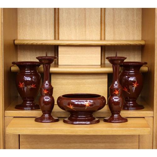 祥雲方5点セット(えび茶・もみじ) モダン仏具セット 家具調 祥雲方5点セット(えび茶・もみじ) モダン仏具セット 家具調