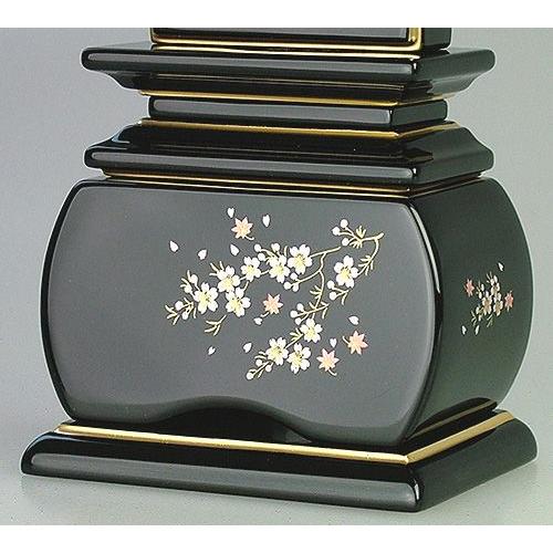 最短3日で発送 文字入れ無料』優雅 風桜 4.5寸 塗位牌 蒔絵位牌 モダン 