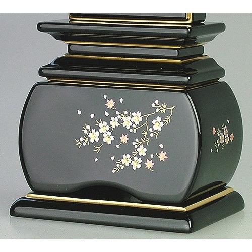 『最短3日で発送 文字入れ無料』優雅 風桜 3.0寸 塗位牌 蒔絵位牌 モダン 家具調位牌 #2_1