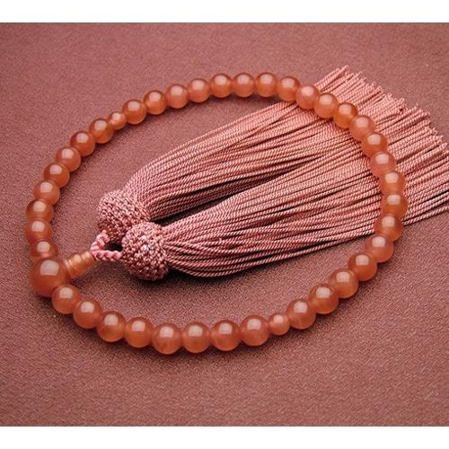 インカローズ共仕立7ミリ正絹頭付 匠 数珠 念珠 女性用 #2 : 仏壇仏具