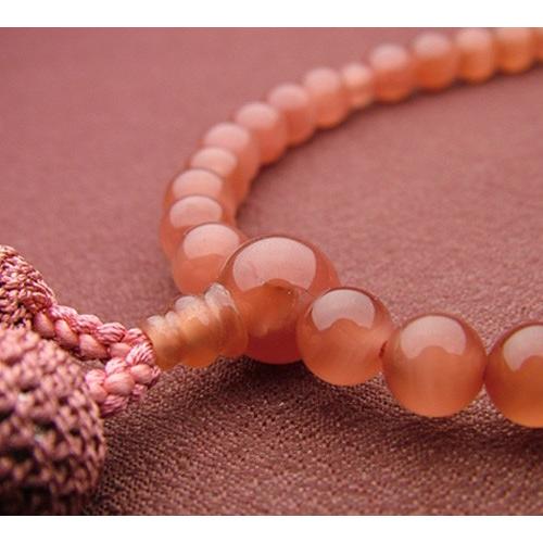 インカローズ共仕立7ミリ正絹頭付 匠 数珠 念珠 女性用 #2 : 仏壇仏具