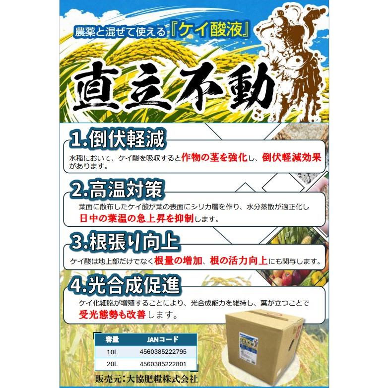 農薬と混ぜて使えるケイ酸液 直立不動 １０Lの画像