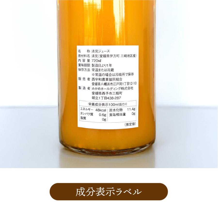 みかんジュース 清見の雫ジュース 愛媛県産 三崎 720ml×3本【送料別途