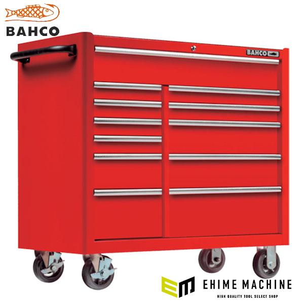 BAHCO（バーコ） [メーカー直送業者便]日本正規品 スチール製ワゴン 複合2列12段引き出し ロールキャブ 赤 ラバートップ ...