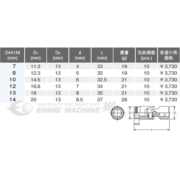 コーケン 6.3sq. ナットグリップユニバーサルソケット 2441M-14 Ko-ken 工具 【ネコポス対応】｜ehimemachine｜02