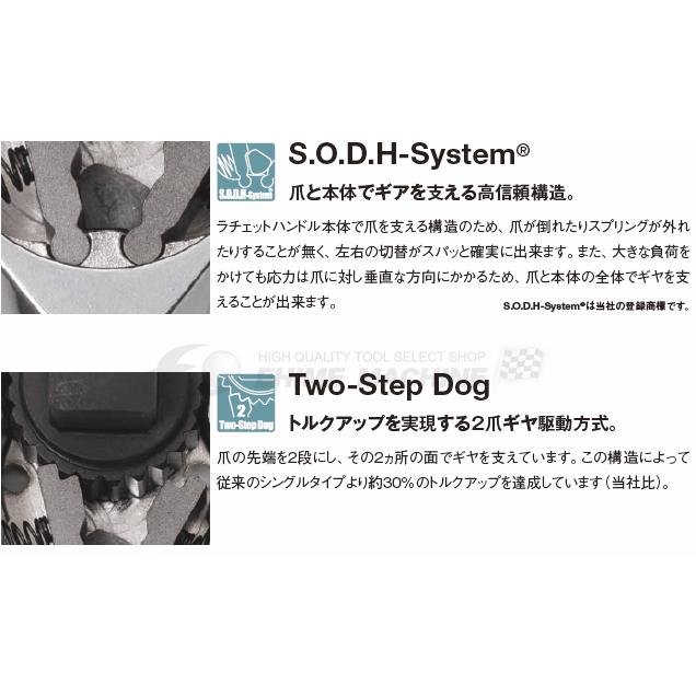 Ko-ken コーケン 9.5sq. プッシュボタン式首振りラチェット