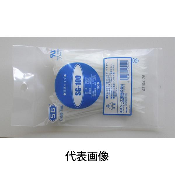 SG工業 コンベックスバンド 300mm 白 100本 SG-300 4006-300 結束 