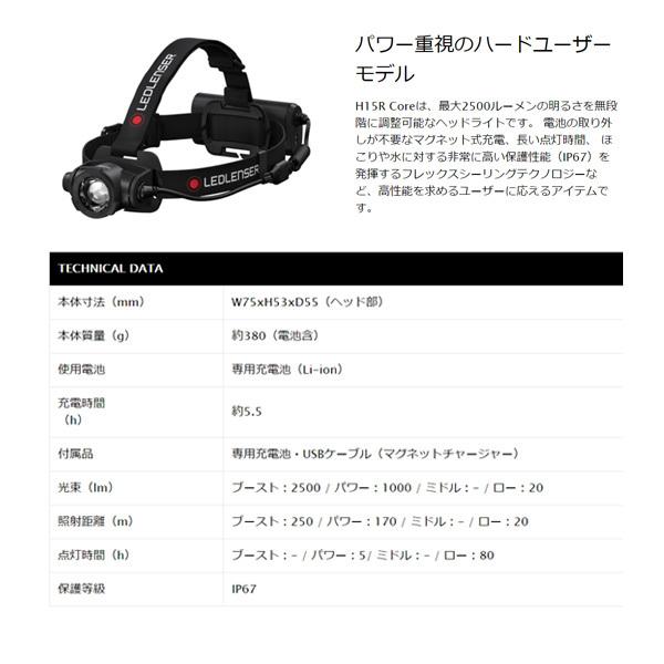 LEDLENSER H15R Core LEDヘッドライト 2500lm 502123 レッド LEDLENSER H15R Core LEDヘッドライト 2500lm 502123 レッド