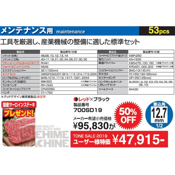 TONE（トネ） 整備用工具セット ツールセット(メンテナンス用) 間口410 