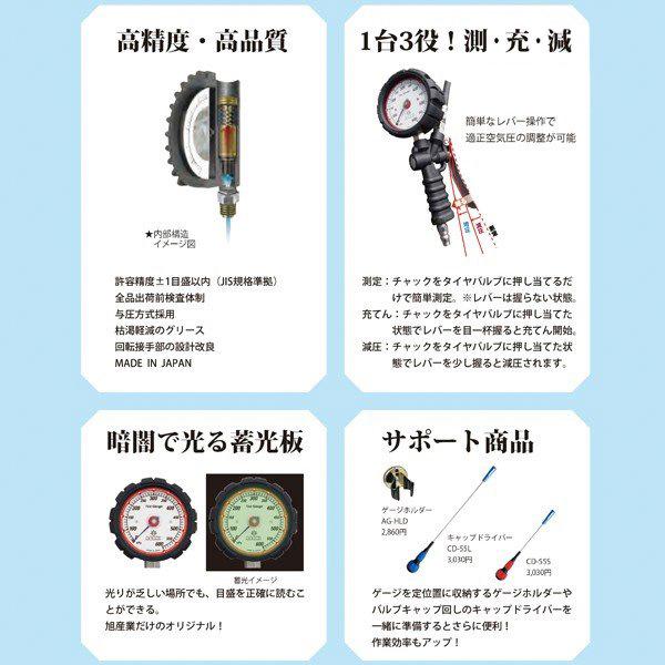 旭産業 アサヒ ゲージボタルEX600本体 乗用車向け 600kPa タイヤゲージ