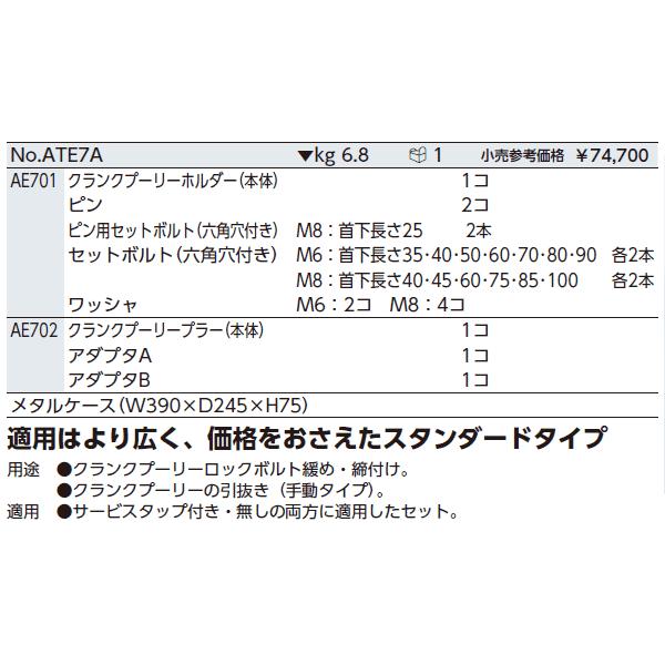 KTC クランクプーリーツールセットA ATE7Aの画像