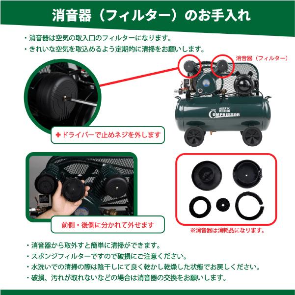 ナカトミ [メーカー直送業者便] AIRTEC 三相200Vエアーコンプレッサー