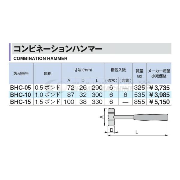 TONE コンビネーションハンマー BHC-15 トネ 工具｜ehimemachine｜02