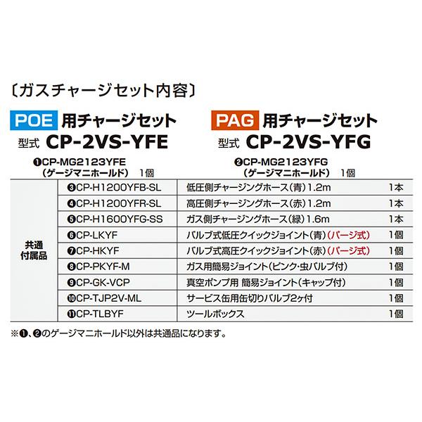 DENGEN CP-2VS-YFG R-1234YF専用 2バルブガスチャージセット PAG用 デンゲン｜ehimemachine｜12