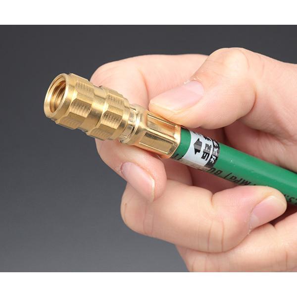 DENGEN HFC-134a専用虫押し付きチャージングホース（緑/ガス用） CP