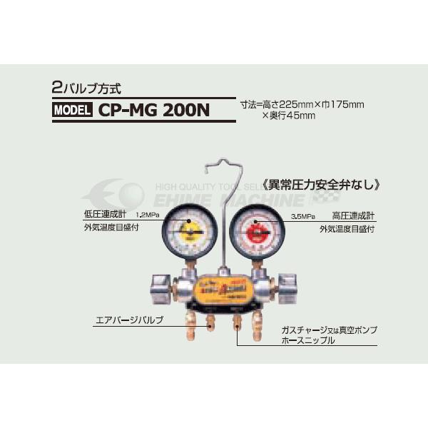 デンゲン R-12 2バルブマニホールドゲージ 自動車用 (CP-MG200N