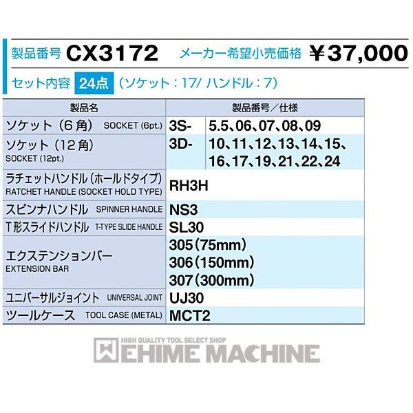 TONE 9.5sq. ソケットレンチセット 24点 CX3172 トネ 工具｜ehimemachine｜07