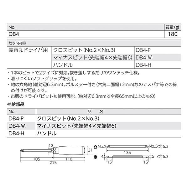 KTC 差替えドライバーセット（ソフトグリップ） DB4｜ehimemachine｜09