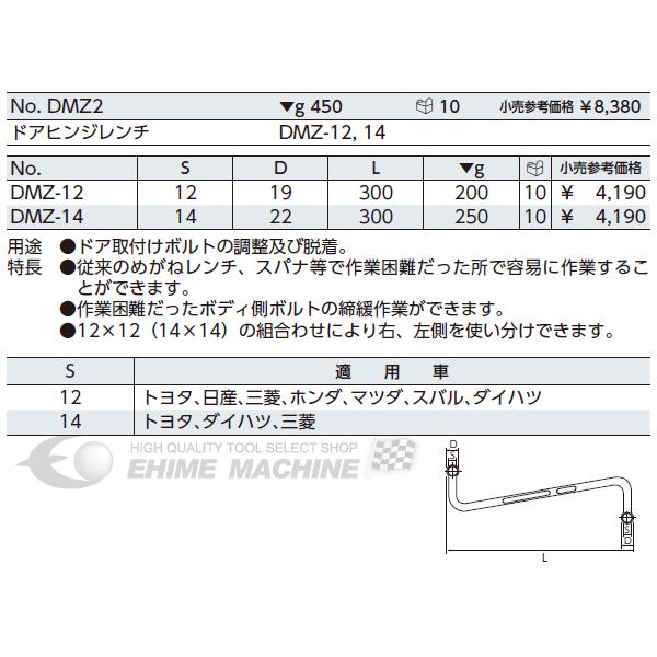 KTC ドアヒンジレンチ DMZ-14｜ehimemachine｜02