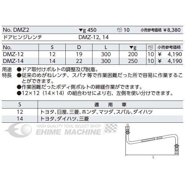 KTC ドアヒンジレンチ 14mm 12mm セット【野田愛宕店】【店頭取引限定】【中古】IT59ERD63KOU KTC ドアヒンジレンチ 12mm DMZ-12 ( 02-3675 ) のご紹介 by 工具