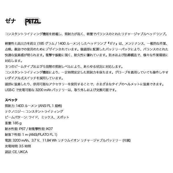 Petzl XENA ヘッドランプ 1400ルーメン　新品未開封 PETZL（ペツル） 日本正規品 ゼナ ヘッドライト 1400ルーメン